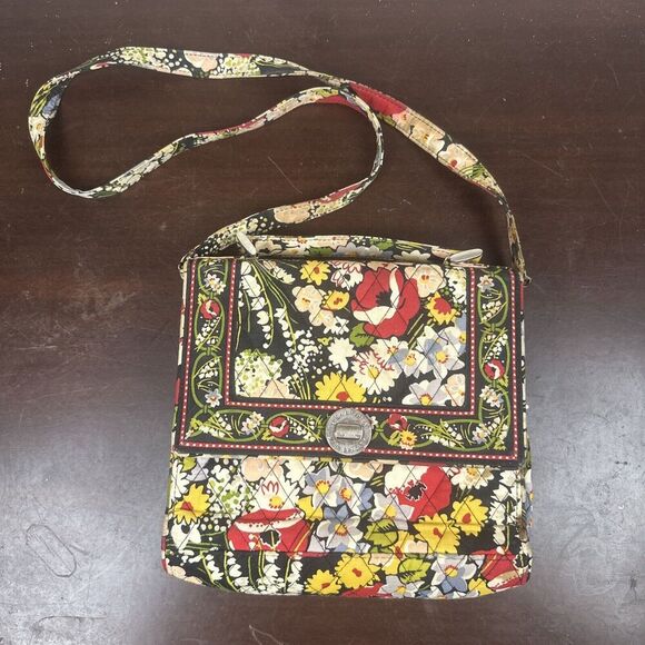 Vera Bradley Poppy Fields Crossbody Artsy Handbag Floral Whimsgoth Quilted - Picture 1 of 16